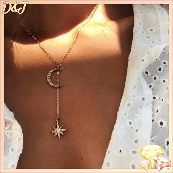 Diamonds & Jules Jewelry - 💎✨ Moon and Star Necklace